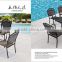 Floral blossom aluminum dining set in taupe