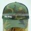 camoflage pattern sport 6 panel mesh cap with embroidery logo