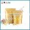 loose leaf tea paper zip lock packaging bag with clear windows/brown kraft paper stand up bag for tea