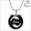 Glowing Jewelry Glow in the Dark Feather Love Pendant Necklace with Ball Chain