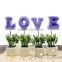 Manufacturer export home decor high quality artificial moss letter love with pot