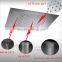 360*500mm luxury bathroom accessories wall mount water temperature control led color rainfall shower head for bath
