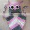 owl animal hat orange color baby leg warmer