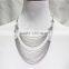 Fashion Silver Multi Row Chain Pendant Necklace Bone Metal Double Layered Necklace 2016 Fashion Style Wholesale
