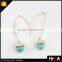 Boho 18K Gold Color Earring,Fashion Turquoise Stone Alloy Drop Earring,Stone Rivet Earring