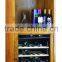 45 bottles double layers glass door wood wine cabinet