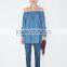 Women's Off The Shoulder Pleated Long Sleeve Loose Blouse
