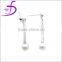 Low Price Sale 925 Silver fashion Jewelry Rhodium Plated pearl earrings