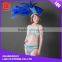 Customized roral blue headdress feather rhinestone beaded fairy princess carnival costumes