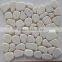 natural stone mosaic with white round pebble stone
