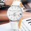 Band New Fashion Simple Design White Dial Leather Band Women Analog Quartz Lady Wrist Watch
