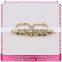 Large metal two finger rings, hot sale statement ring