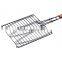 High Quality New Chrome Plated Non-stick BBQ Wire Mesh Triple Fish Grill Basket