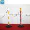 Plastic Rope Stanchion with plastic pole and rubber base