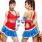 One shoulder halter top and skirt set girls cheerleader outfit BB0031
