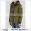 Wholesale Ladies Apparel Drawstring Hood Front Pockets Army Green Shell Parka(DQE0372C)