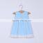 MGOO Imported Cotton Children Sleepwear Dress Blue Plain Sleeveless A Line 2 Years Old Dress CS014