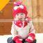 TC13004 Latest fashion baby knitted beanie hat with winter warmed scarf and string mittens