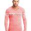 Compression long sleeve gym t shirt with scoop neck