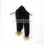 Myfur Adult Winter Striped Scarf With Real Natural Raccoon Fur Pom Poms
