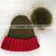 Myfur Christmas Gift Raccoon Fur Pom Poms Winter Beanie Hat Wholesale