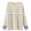 EY0911S 2-color Stripe Long Sleeve Pullover Sweater for Women