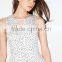 2016 ladies polka dot v neckline cut out romper in white