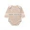 2017 Hot Selling Organic Cotton Plain Baby Boys Girls Romper Long Sleeves Set OEM Service