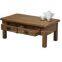Living Room Furniture, Wooden Coffee Table with 4 Drawers, Solid Oak Coffee Table