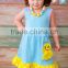 Fashion Baby Summer Easter Clothes Persnickety Flower Printed Kids Bunny Frocks Design Boutique Outfits