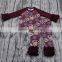 Yawoo kids floral ruffle raglan shirt match icing leggings wholesale boutique clothing china