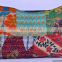 Vintage Sari Handmade Kantha Work Pillow Cover Ethnic Large Size Pillow Case
