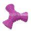 Low price multiple colors dog chew rubber toy food leaking trihedron for pet biting/ teeth cleaning