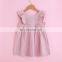 free ship ins girls pink hollow out dresses kids fly sleeved princess dress 2-8years