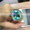 Fashion Agate Stone Gold Plated Nail Color Ring Palette Nail Display Manicure Irregular Random Color Nail Pallet