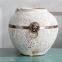 White Bubble Copper Ring Chinese Style Furniture Market Ceramic Vase For Hand Made Decor