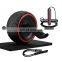 Fitness Ab Wheel Roller with Knee Mat Jump Rope Workout Resistance Bands Home Gym Equipment for Men Women Abdominal Exercise