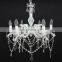 Modern Decoration pendant lighting chandelier Clear Acrylic Crystal Multi 6 Arms crystal White Chandelier lighting for  Wedding