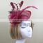 Wedding Design Red Sinamay Base Bridal Fascinator Headband