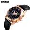 SKMEI 9127 Luxury Brand Leather Strap Quartz Wrist Watch Fashion Complete Calendar Watches Men