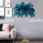 Nordic LED Floor Lamp Copper Brass/Resin Floor Light Art Deco Living Room LED Feather Standing Light