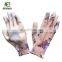 4SAFETY Flower Design Nylon Pu Coated Agriculture Lady Garden Gloves