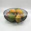 New Manufacture Popular High Quality Home Kitchen Fruit Storage Picnic Box Iron Color Black Big Size Metal Wire Fruit Basket