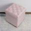 Foldable storage velvet ottoman-Pink