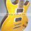 Musoo brand electric guitar LP guitar with flamed maple top in Yellow Color (SLP5020)