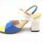 elegant thick middle heel multicolor sandals for lady