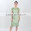 Elegant Green Satin Slim Lace Ladies Smart Casual dress