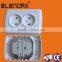 European style flush mounted two gang one way switch illuminated (F3102)