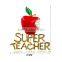 Gold plated zinc alloy rhinestone super teacher enamel Christmas apple brooch