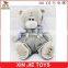 100% polyester bear type plush toy soft grey plush teddy bear with clothing customize grey plush teddy bear toy